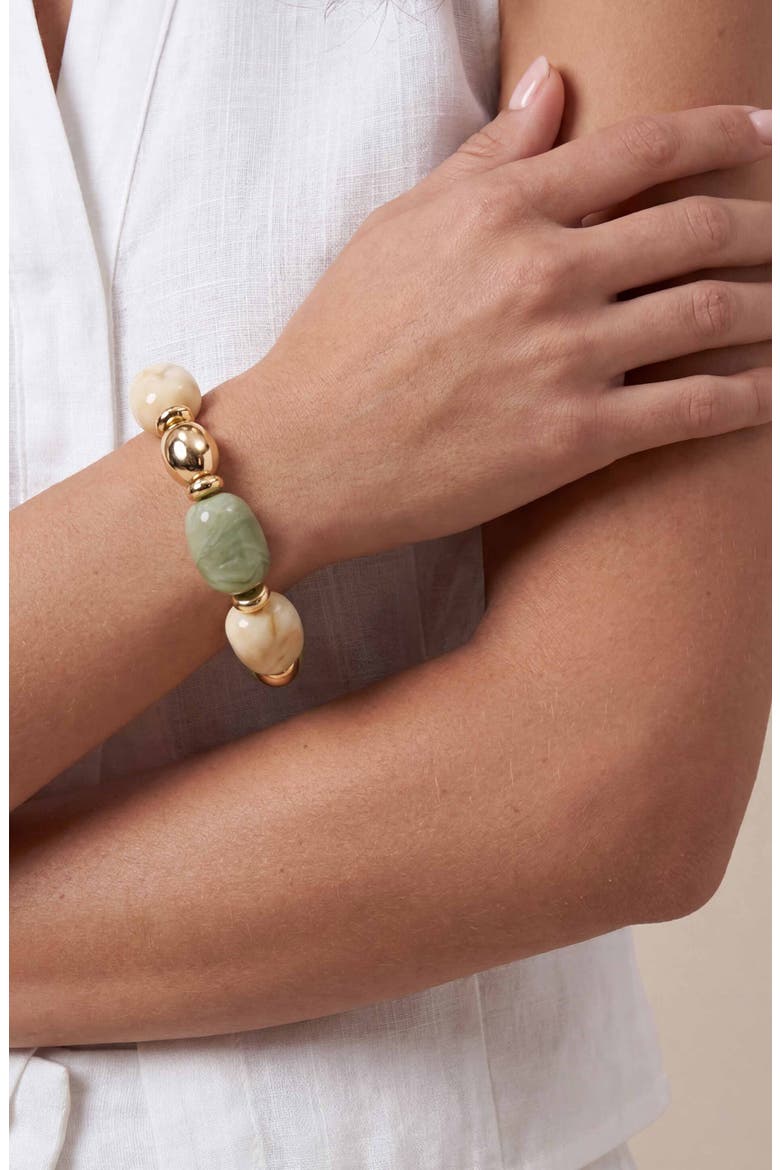 Serene Stone Stretch Bracelet, Alternate, color, BEIGE