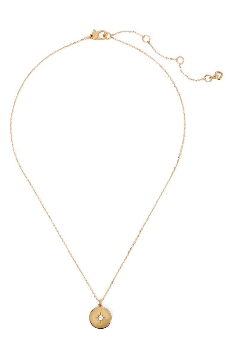 Kate Spade New York clear honesty medallion necklace, Alternate, color, Clear.