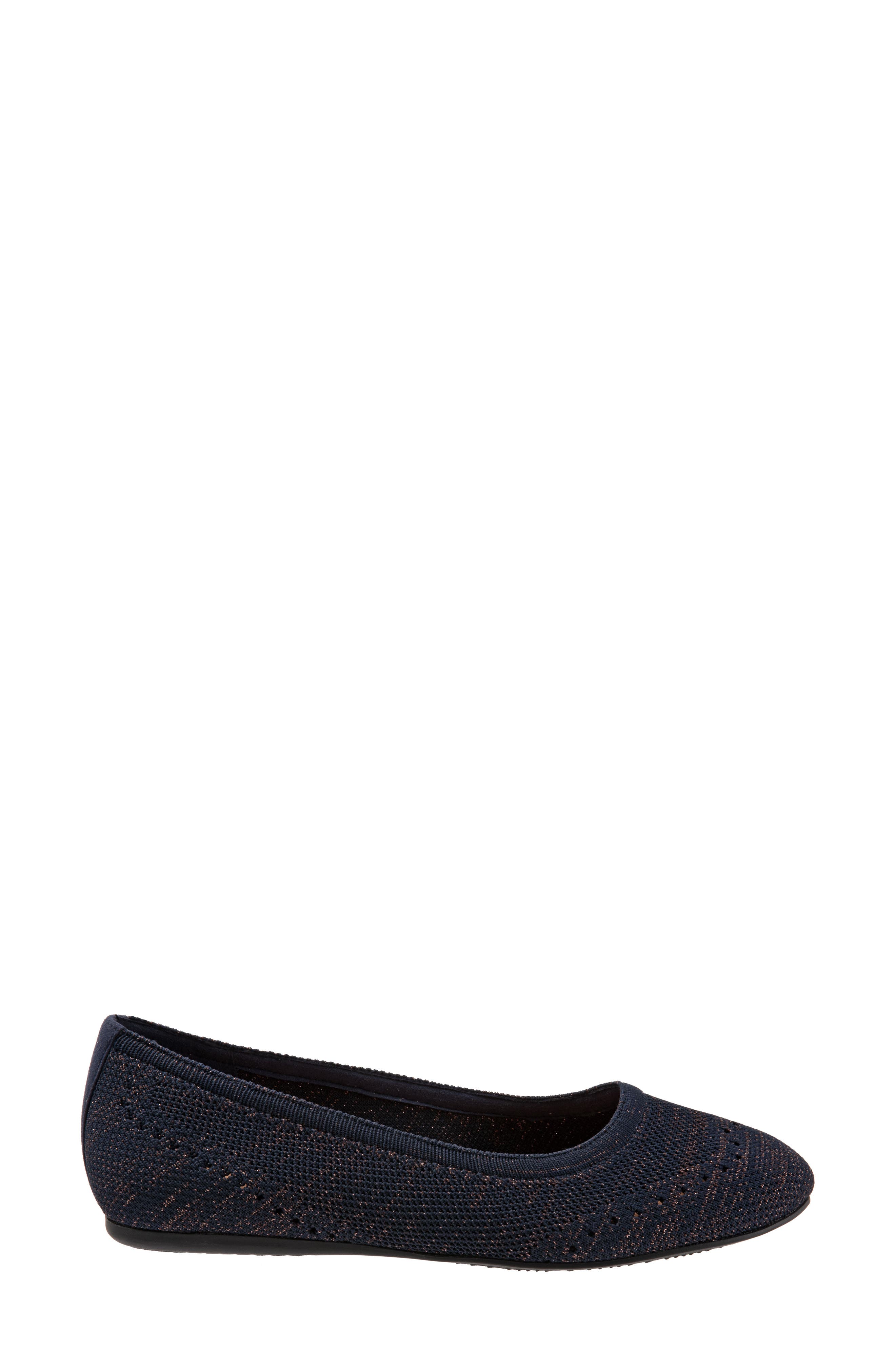 Santorini Flat, Alternate, color, NAVY KNIT FABRIC