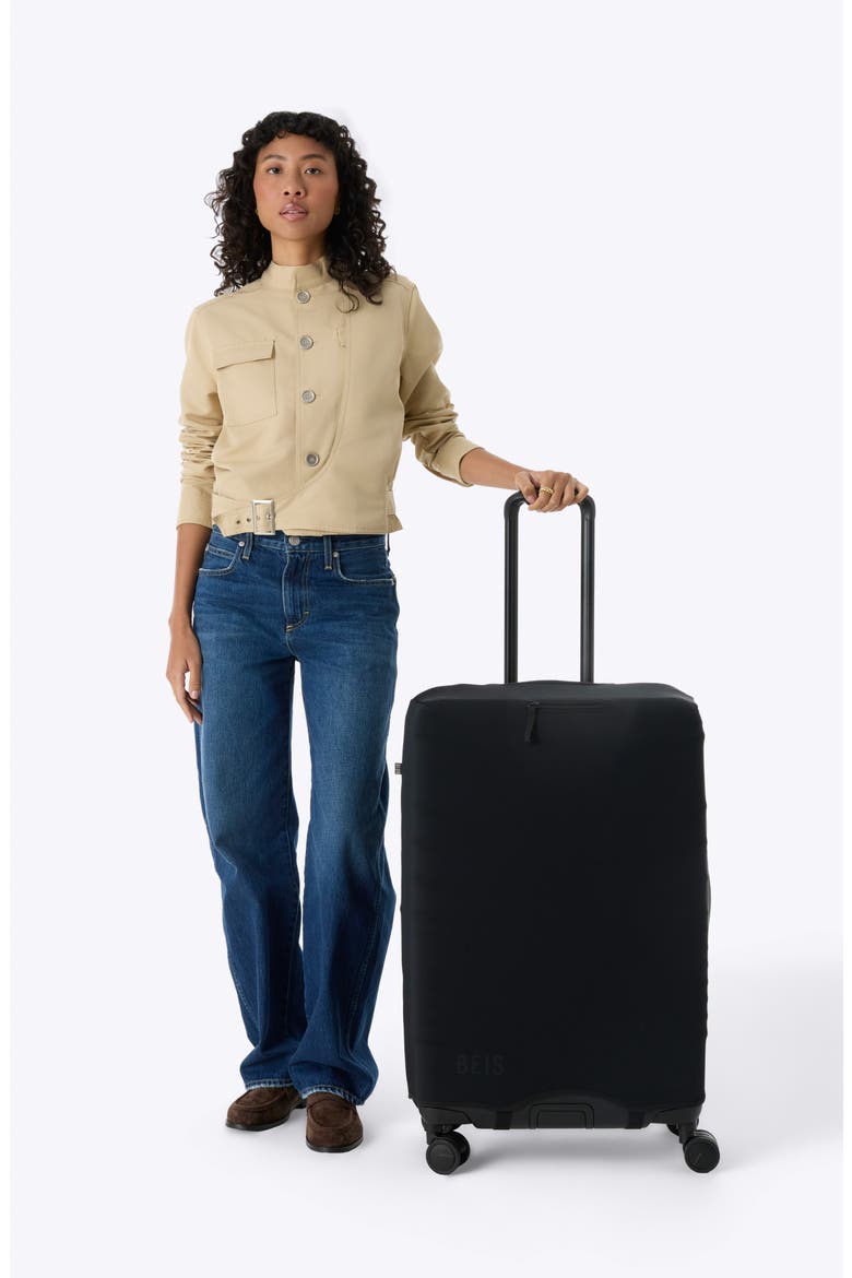 The Hybrid Check-In Luggage Cover, Alternate, color, BLACK