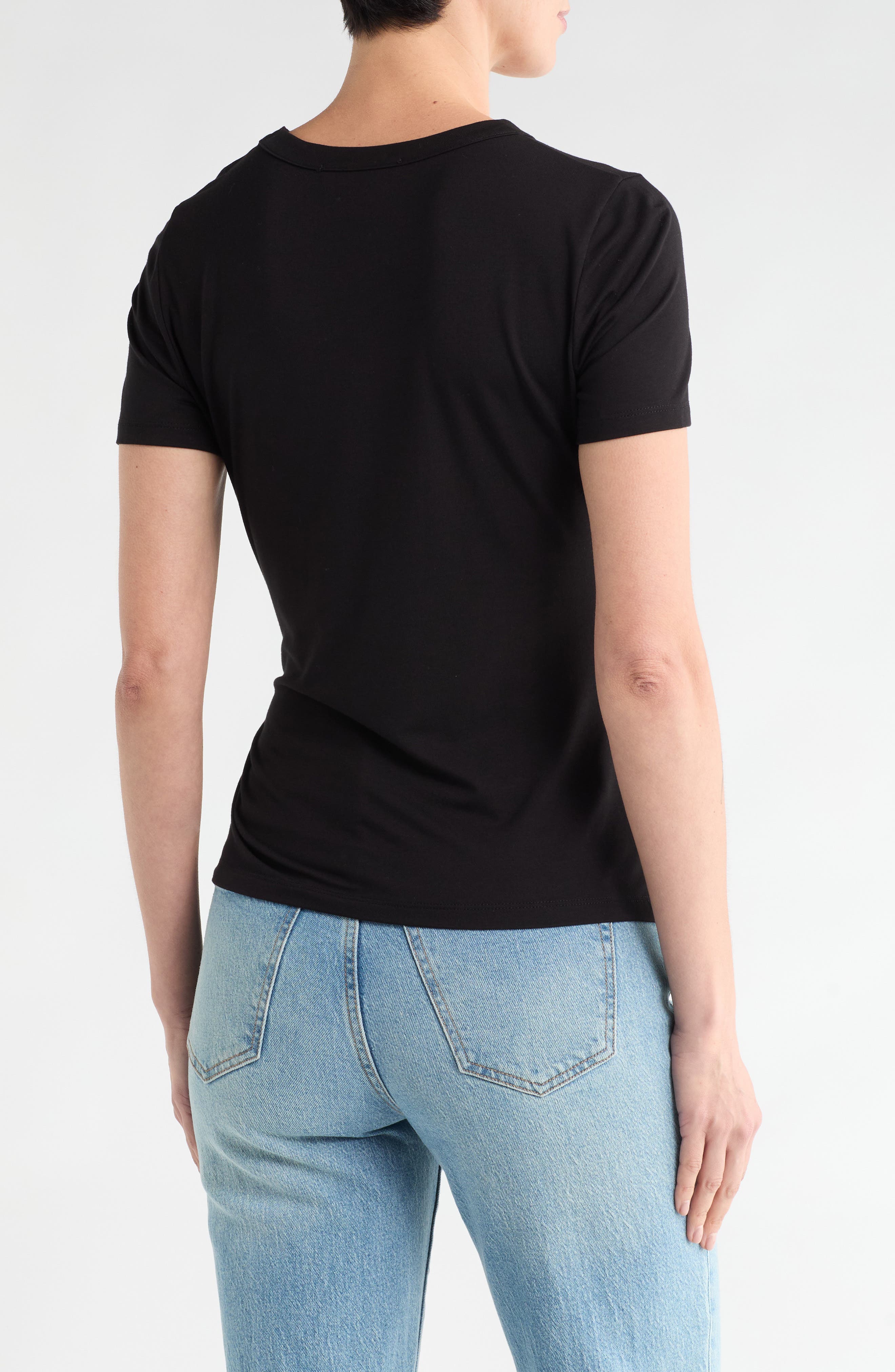 Short Sleeve Side Knot Tie Top - image 2