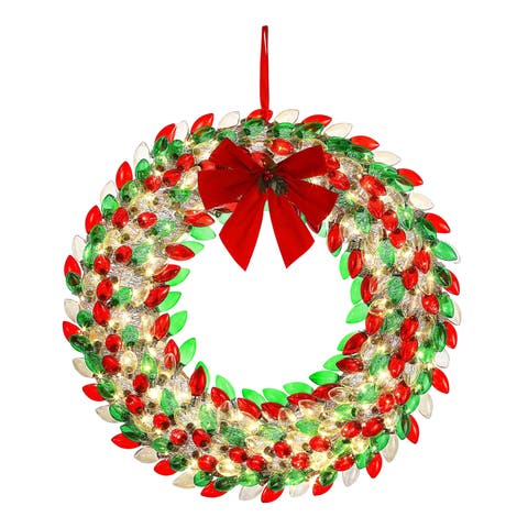30 in. Retro C9 Bulb Wreath