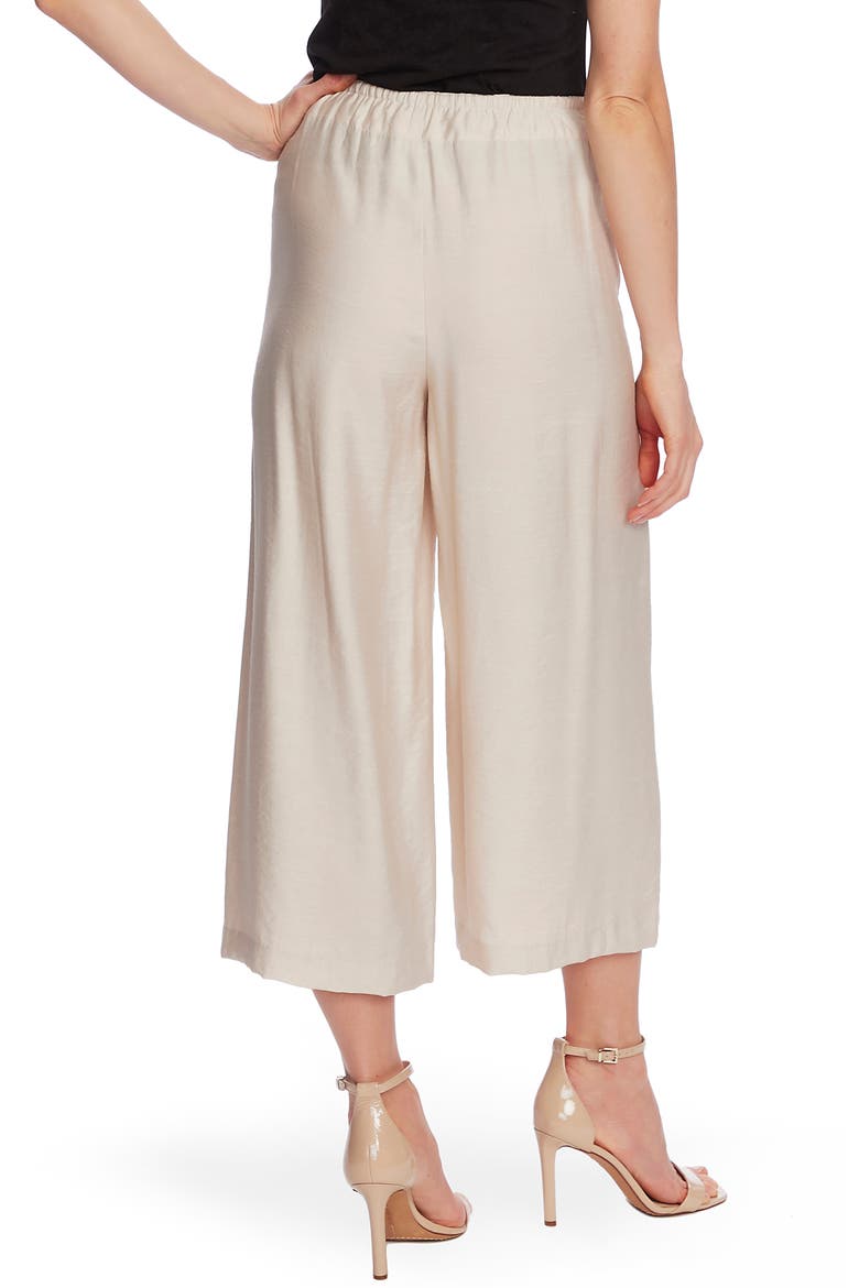 Drawstring Rumpled Culottes, Alternate, color, COOL BEIGE