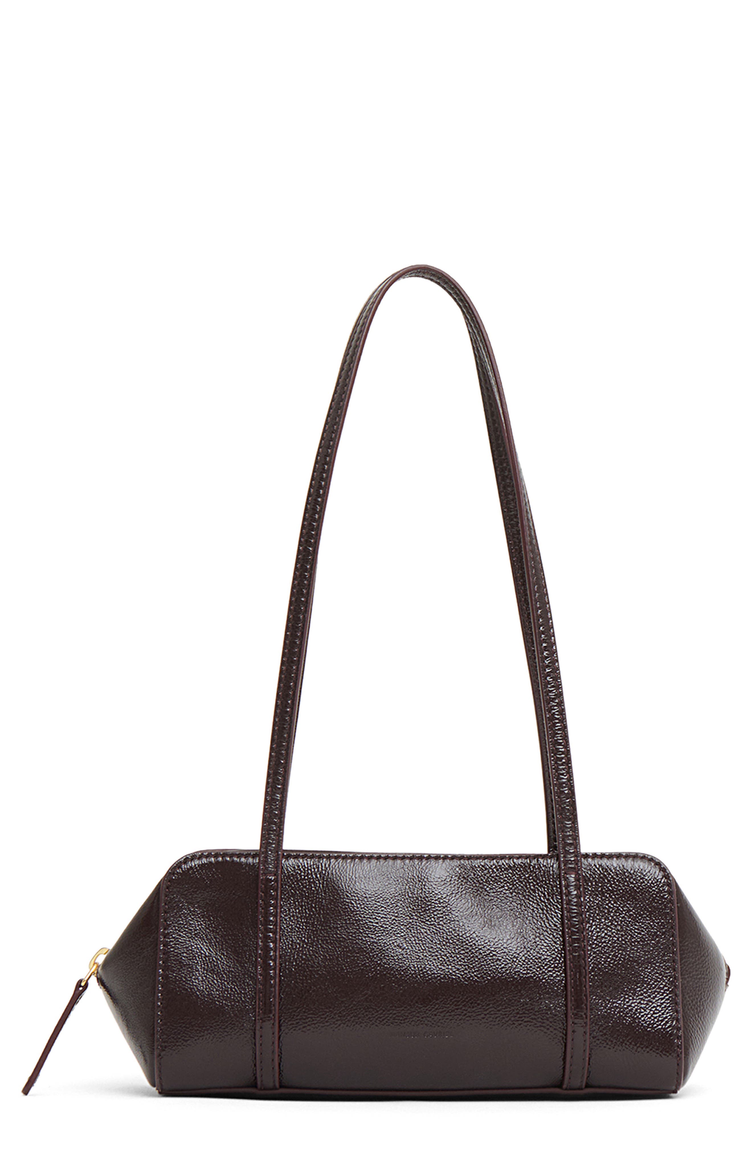 Mansur Gavriel Mini Filo Leather Shoulder Bag, Main, color, Aubergine