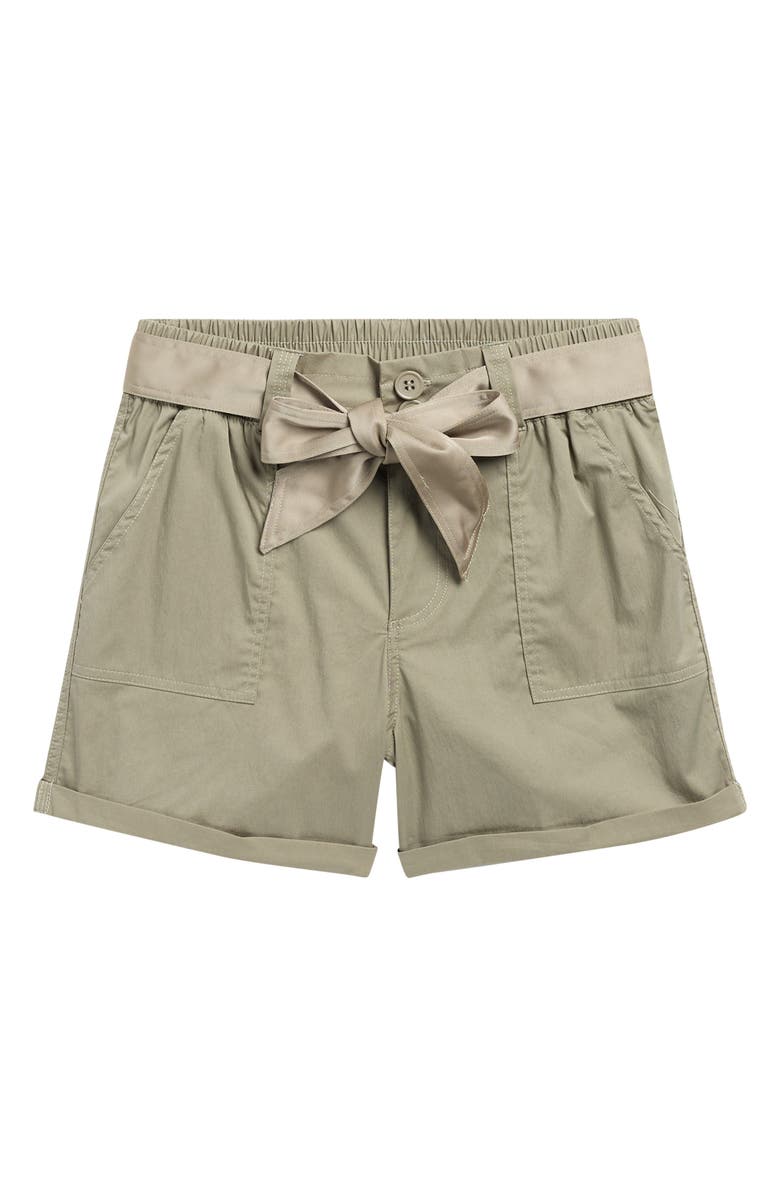 Tractr Kids' Cuffed Belted Shorts, Main, color, Green