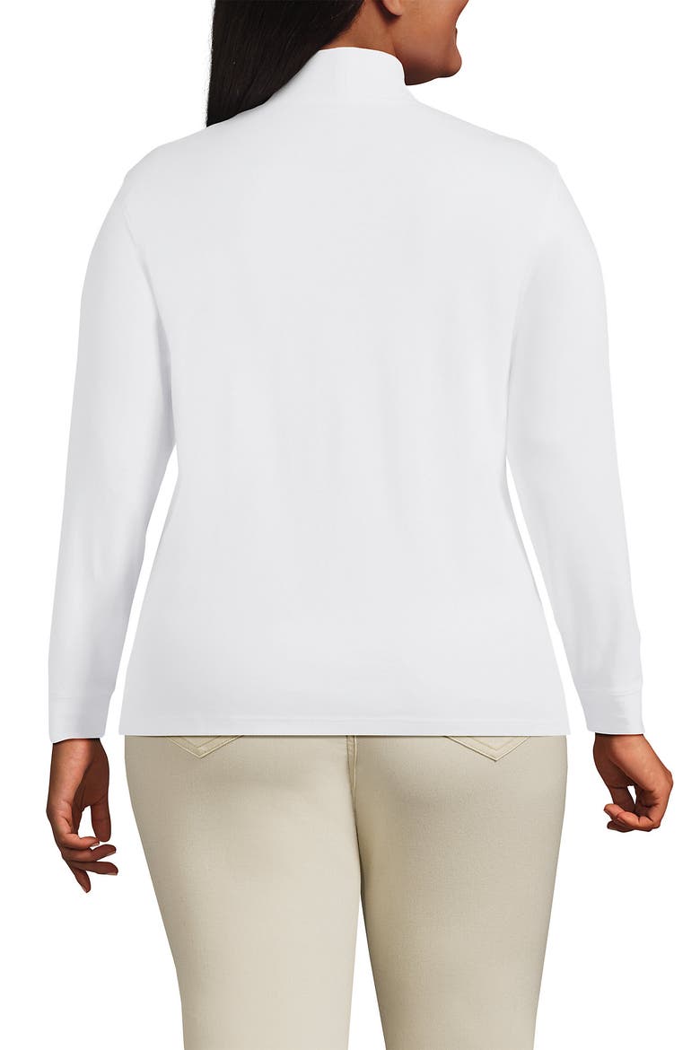 Relaxed Cotton Long Sleeve Mock Turtleneck, Alternate, color, White