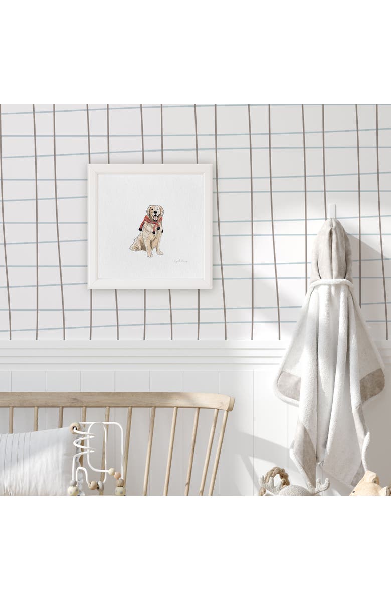 Ramus & Co Preppy Golden Retriever Framed Museum Quality 12" x 12" Art Print, Alternate, color,