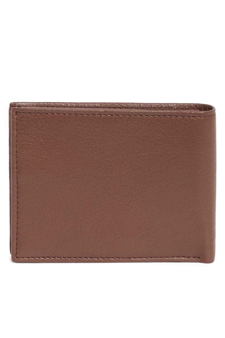 Embossed Logo Leather Passcase Wallet, Alternate, color, LUGGAGE