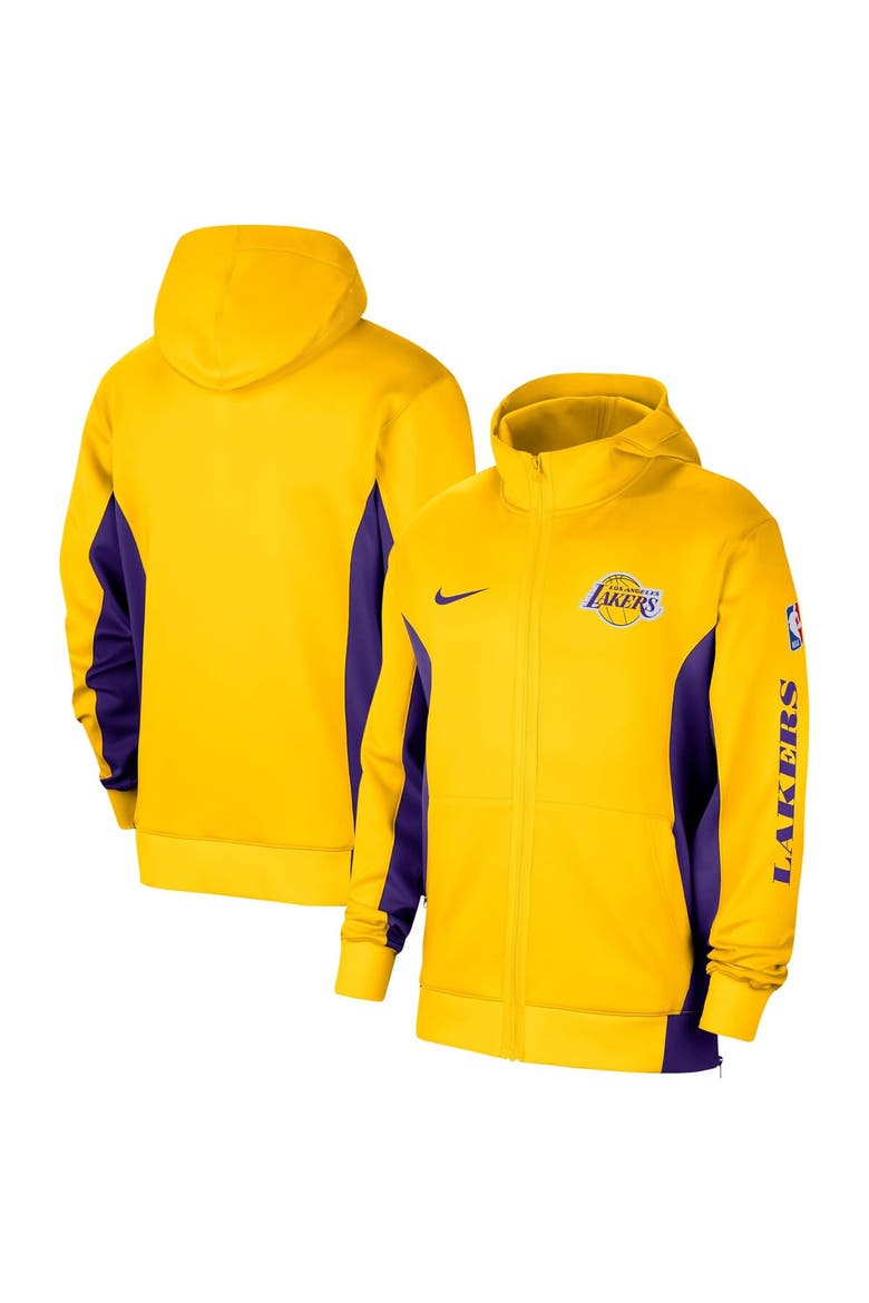 Men's Nike Gold Los Angeles Lakers 2023/24 Authentic Showtime Full-Zip Hoodie, Alternate, color, Gold