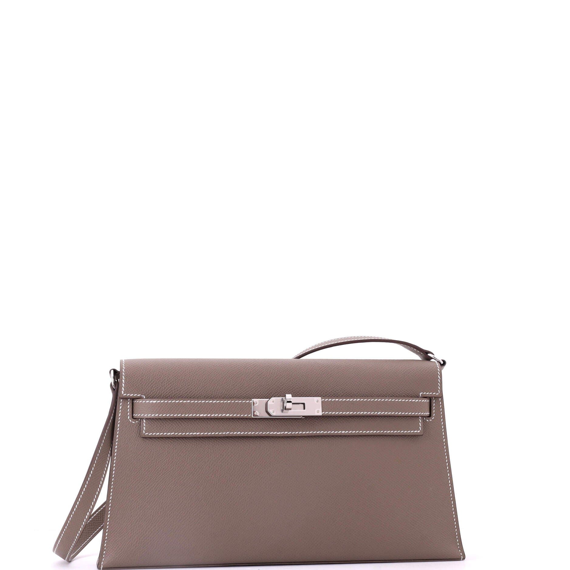 Pre-Owned Hermes Kelly Elan Shoulder Bag Epsom, Alternate, color, Etoupe