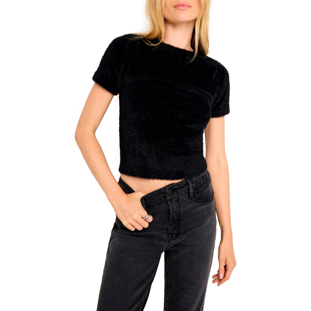 GOOD AMERICAN GOOD AMERICAN FUZZY BABY TEE