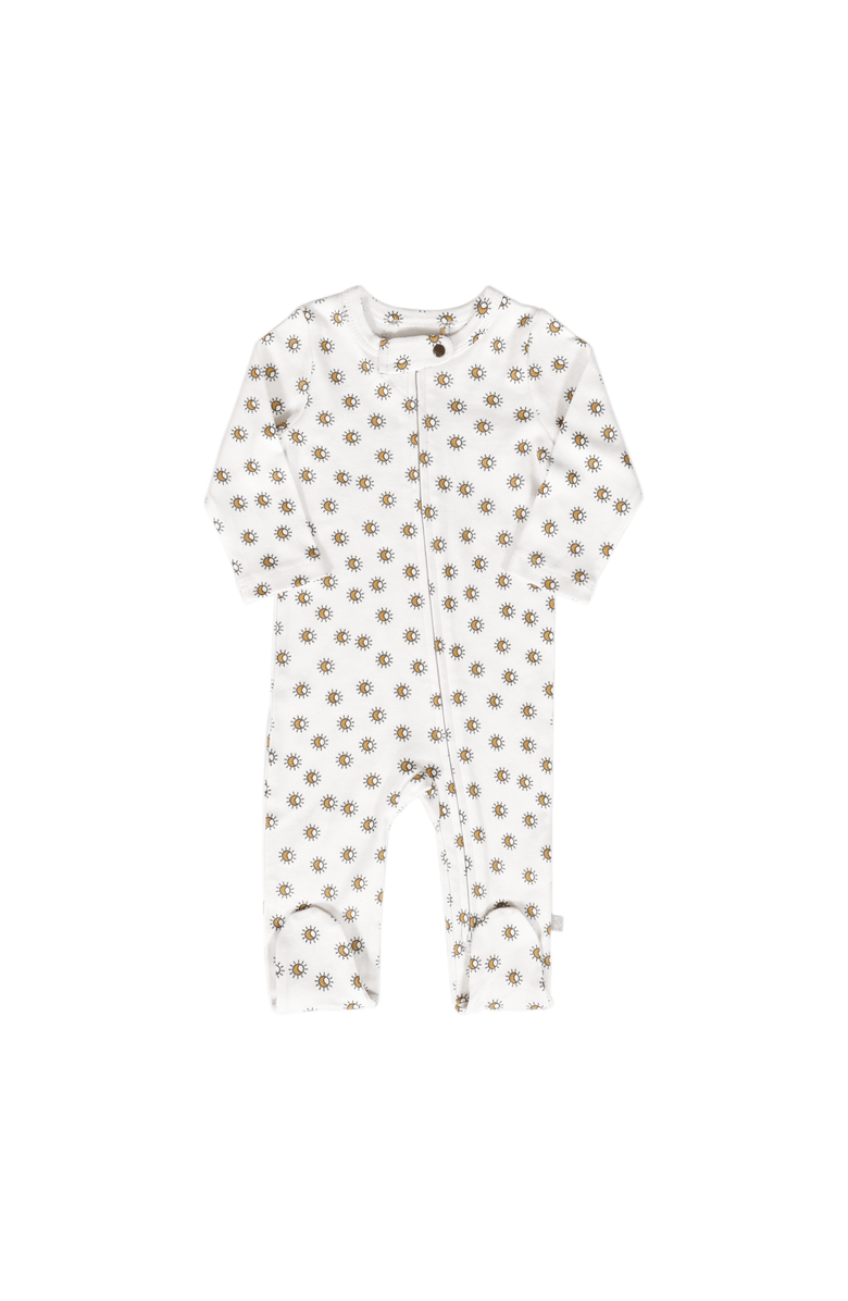 Finn + Emma Organic Zip- up Footie I Sun, Main, color, Off White