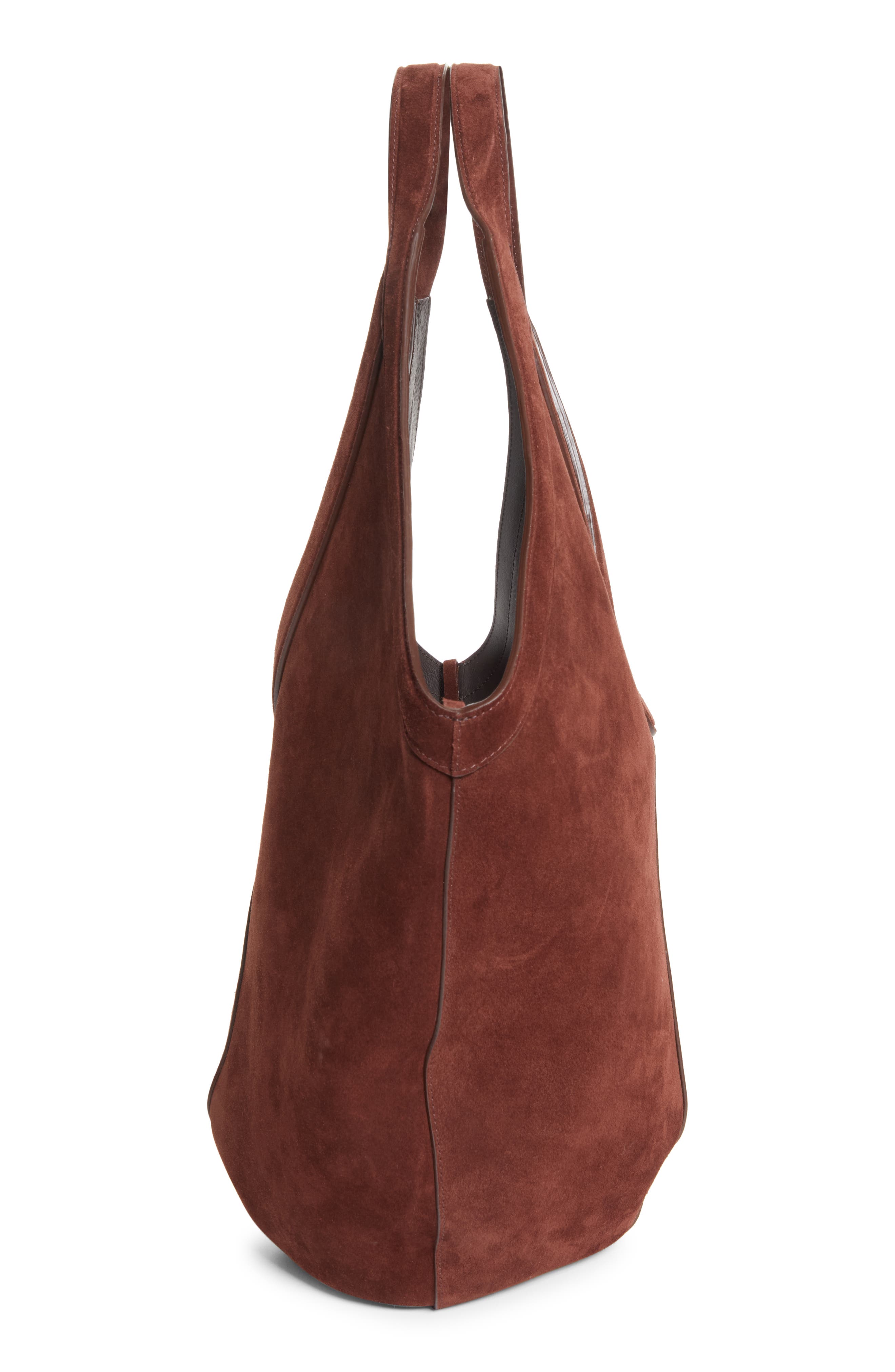Mansur Gavriel Soft M Suede Hobo Bag, Alternate, color, Chocolate