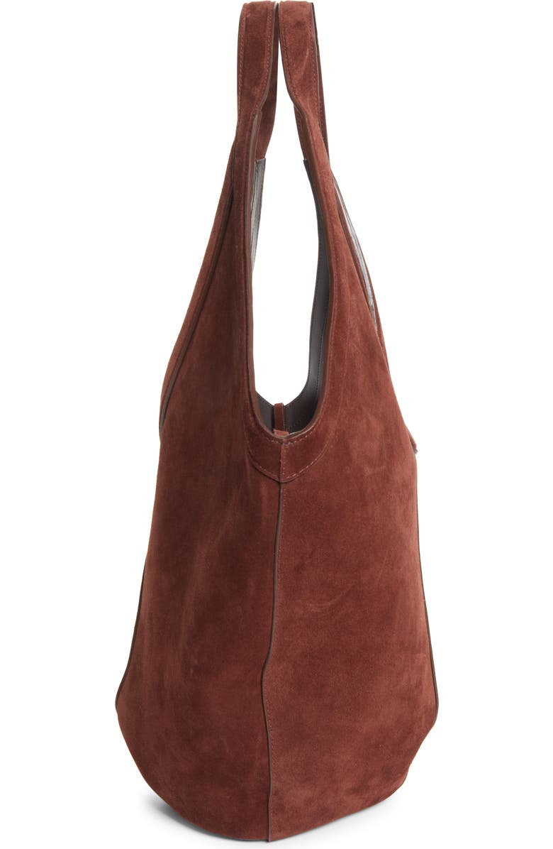 Mansur Gavriel Soft M Suede Hobo Bag, Alternate, color, Chocolate
