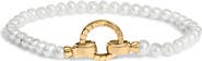 Haus of Brilliance 18K Yellow Gold Vermeil Pearl Infinity Lock Tennis Bracelet