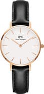 Daniel Wellington Classic Petite Leather Strap Watch, 28mm