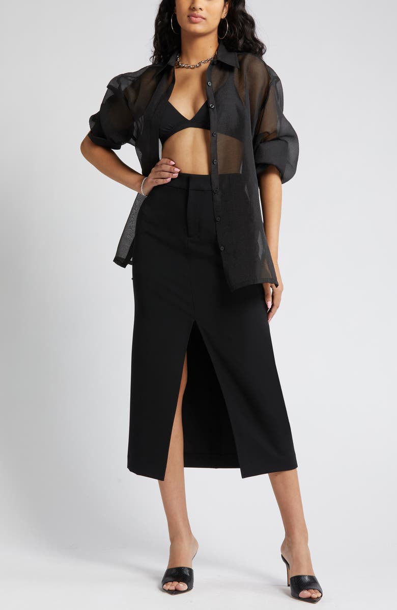 Open Edit Suited Midi Column Skirt, Main, color,