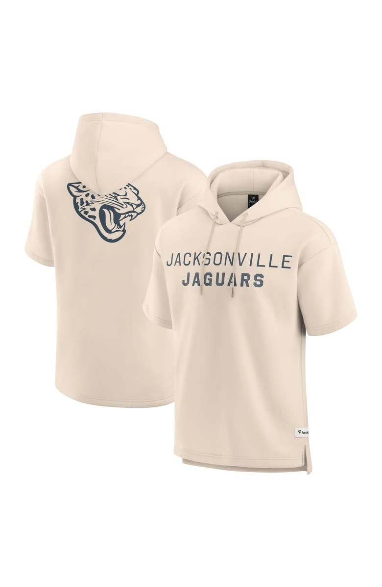 FANATICS Men's Fanatics Cream Jacksonville Jaguars Elements Future Ground Lettering Short Sleeve Pullover Hoodie, Alternate, color, Cream