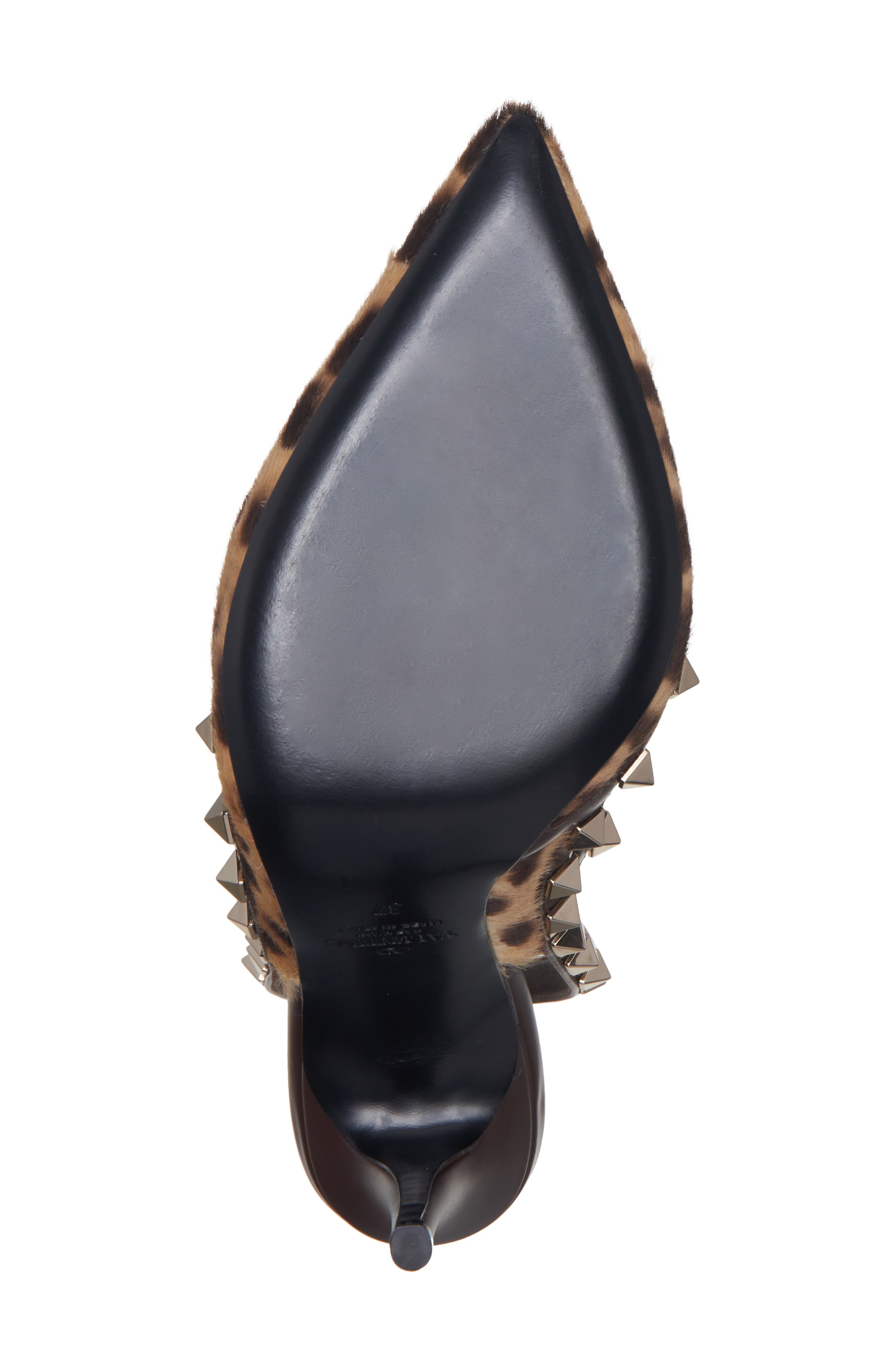 Valentino Garavani Rockstud Genuine Calf Hair Pointed Toe T-Strap Pump, Alternate, color, 