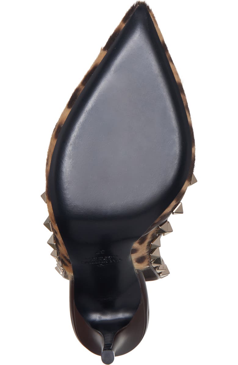 Valentino Garavani Rockstud Genuine Calf Hair Pointed Toe T-Strap Pump, Alternate, color,