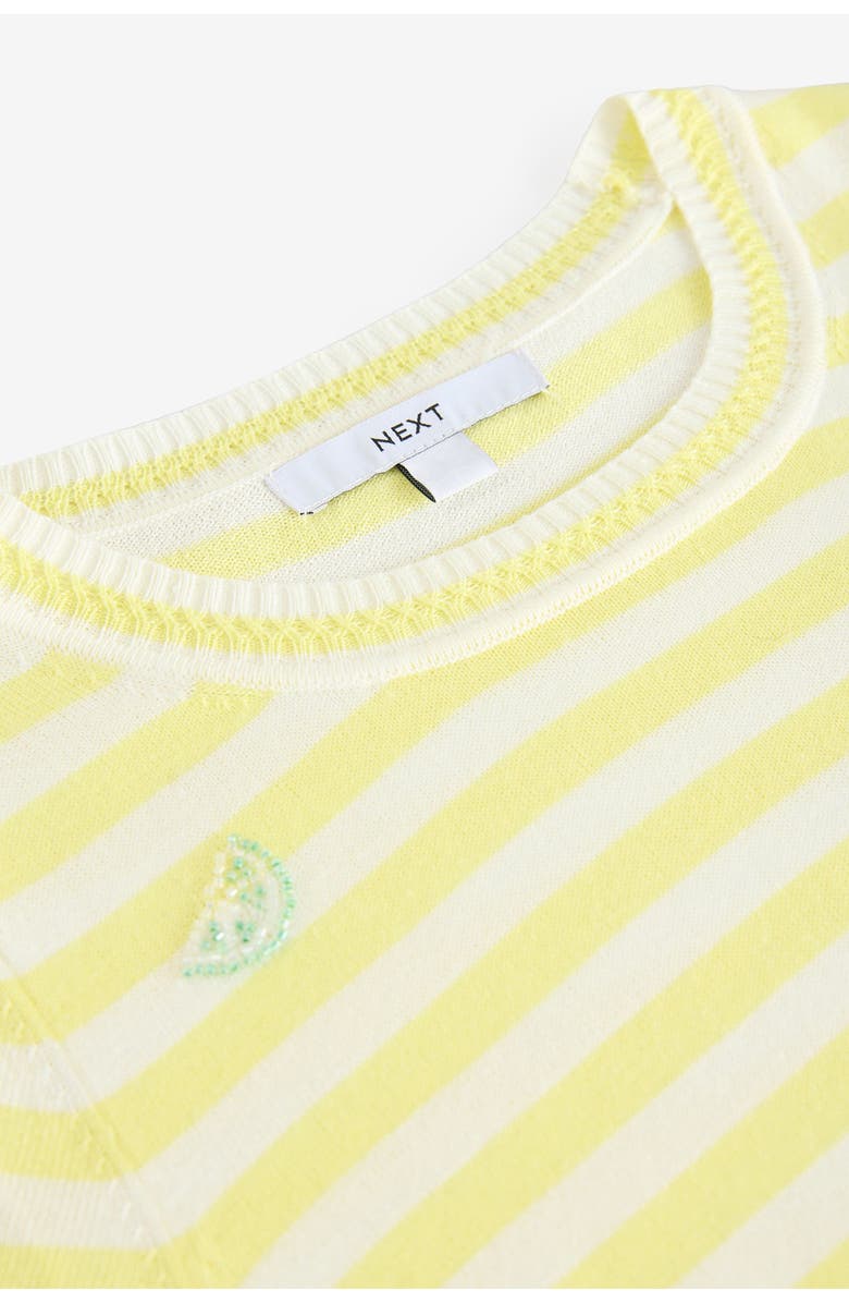NEXT Stripe Beaded Sweater, Alternate, color, Yellow