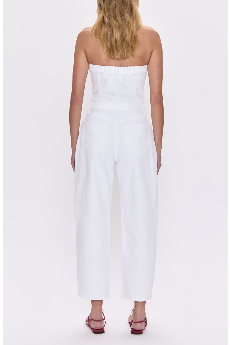Daphine Strapless Denim Jumpsuit, Alternate, color, VIVID WHITE