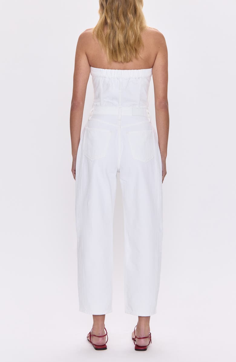 Pistola Daphine Strapless Denim Jumpsuit, Alternate, color, Vivid White