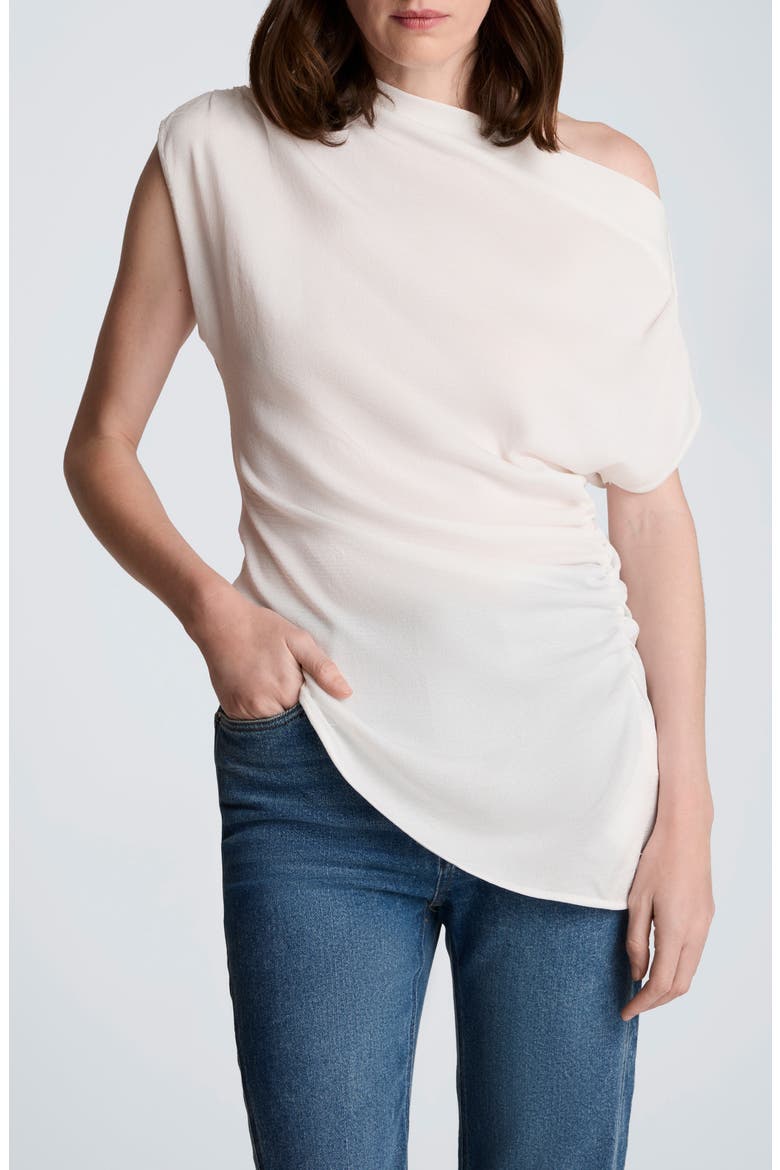 Asymmetric Hem One-Shoulder Sweater, Main, color, PURE WHITE