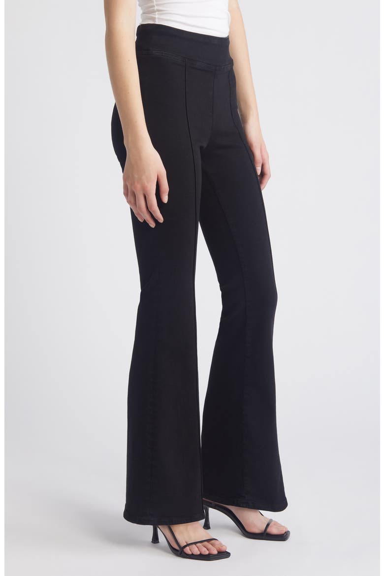 Jetset Pintuck Flare Jeans, Alternate, color, SHEEN NOIR