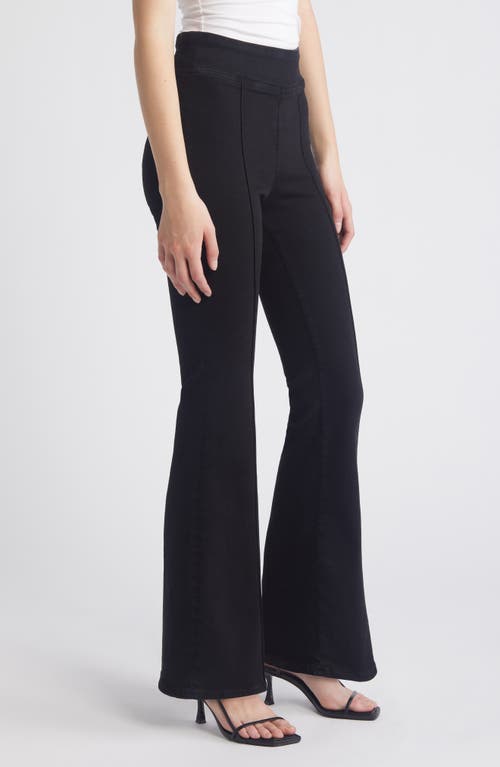 Frame Jetset Flare High-rise Flared Jeans In Sheen Noir