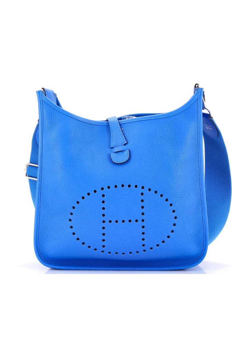 Pre-Owned Hermes Evelyne Bag Gen III Clemence PM, Main, color, Bleu Hydra