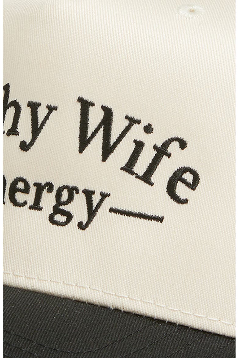 Trophy Wife Energy Adjustable Snapback Hat, Alternate, color, WHITE/ BLACK