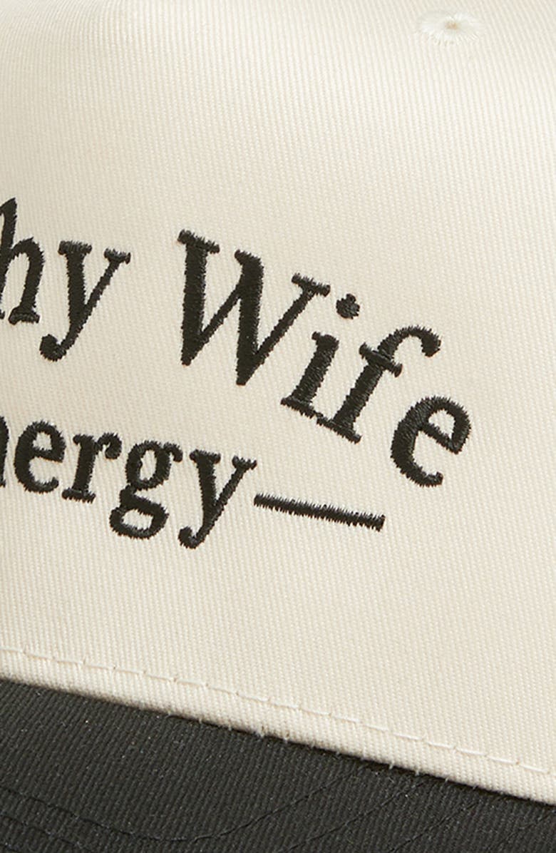 Friday Feelin’ Trophy Wife Energy Adjustable Snapback Hat, Alternate, color, White/ Black