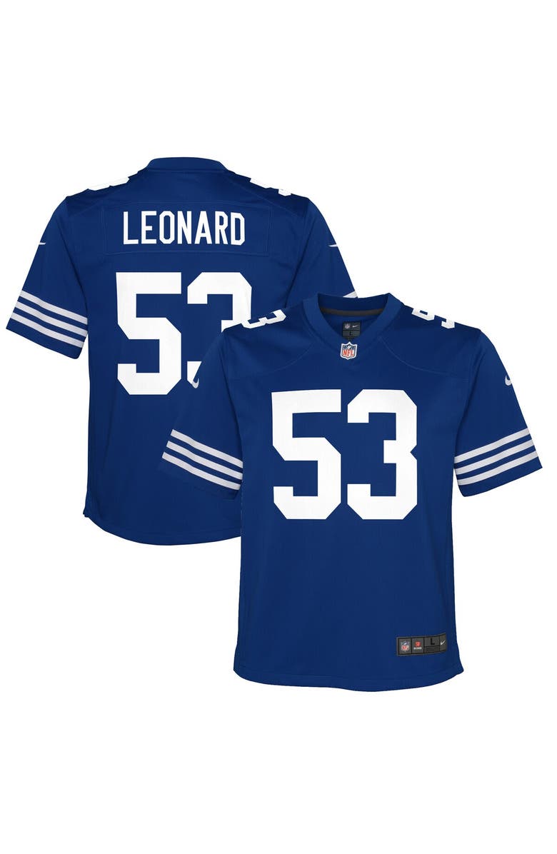 Nike Youth Nike Shaquille Leonard Royal Indianapolis Colts Game Jersey, Main, color,