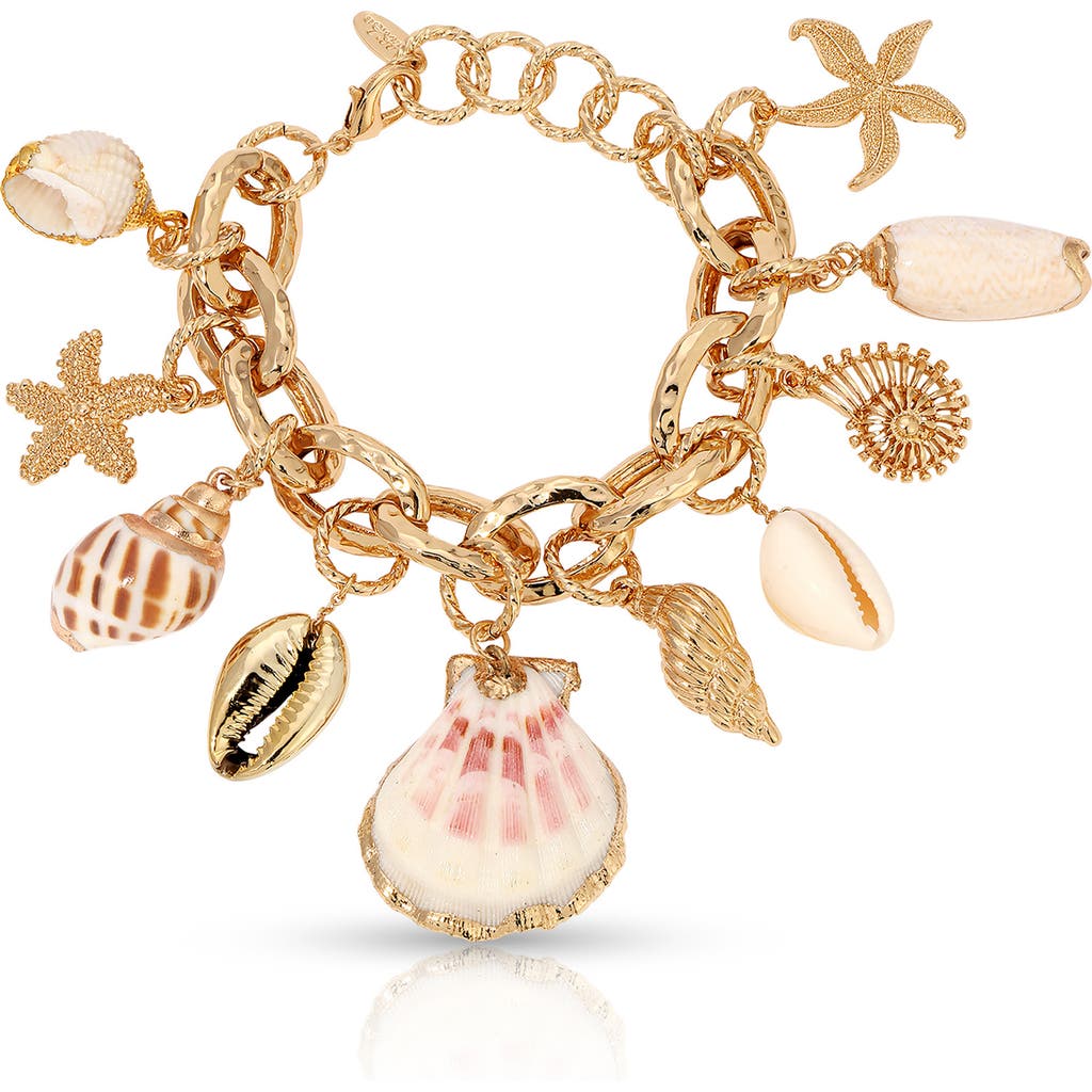 Ettika Shell Charm Bracelet in Gold at Nordstrom
