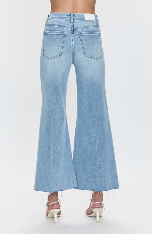 Pistola Izzy High Waist Raw Hem Wide Leg Flare Jeans In Blue