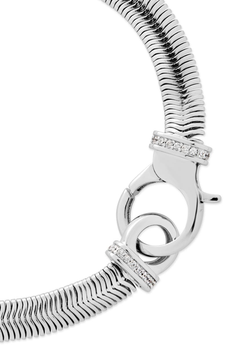 Sterling Forever Kassidy Cubic Zirconia Statement Chain Bracelet, Alternate, color, Silver