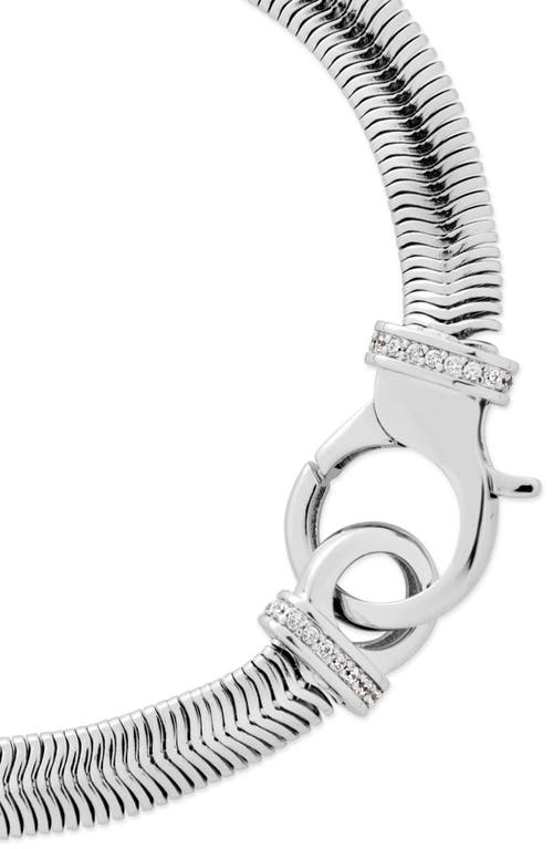 Sterling Forever Flat Snake Chain Bracelet In Metallic