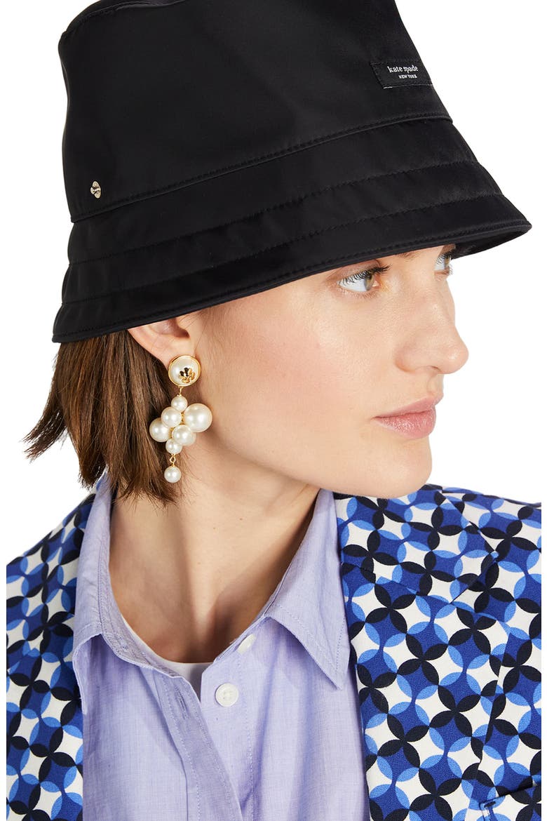 sam packable nylon bucket hat, Alternate, color, BLACK
