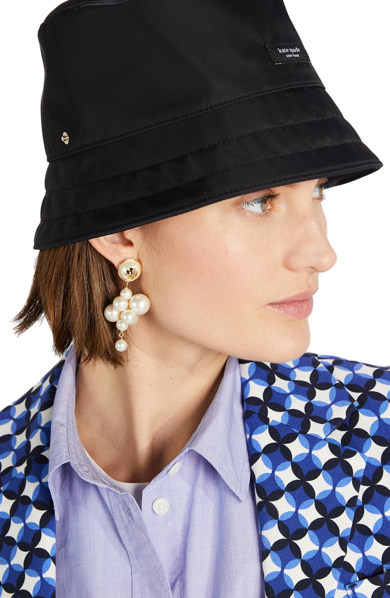 Kate Spade New York sam packable nylon bucket hat, Alternate, color, 