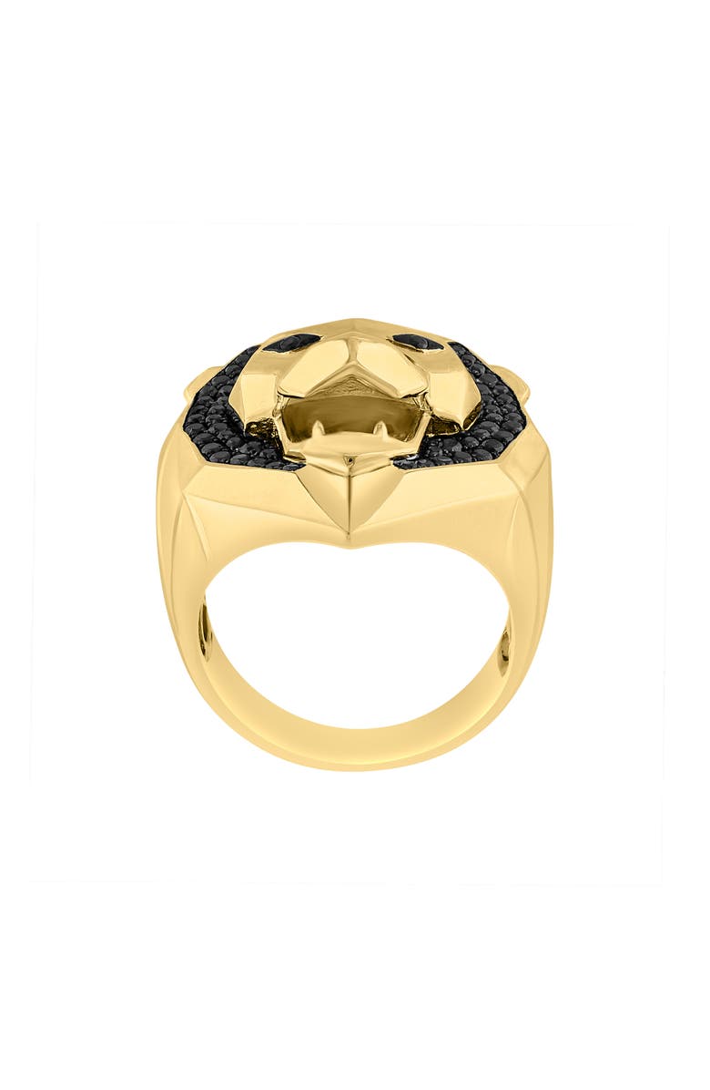 EFFY Black Spinel Lion Ring, Alternate, color, Black