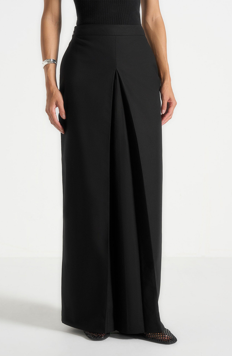 Manière De Voir Regine Tailored A-Line Maxi Skirt, Alternate, color, Black