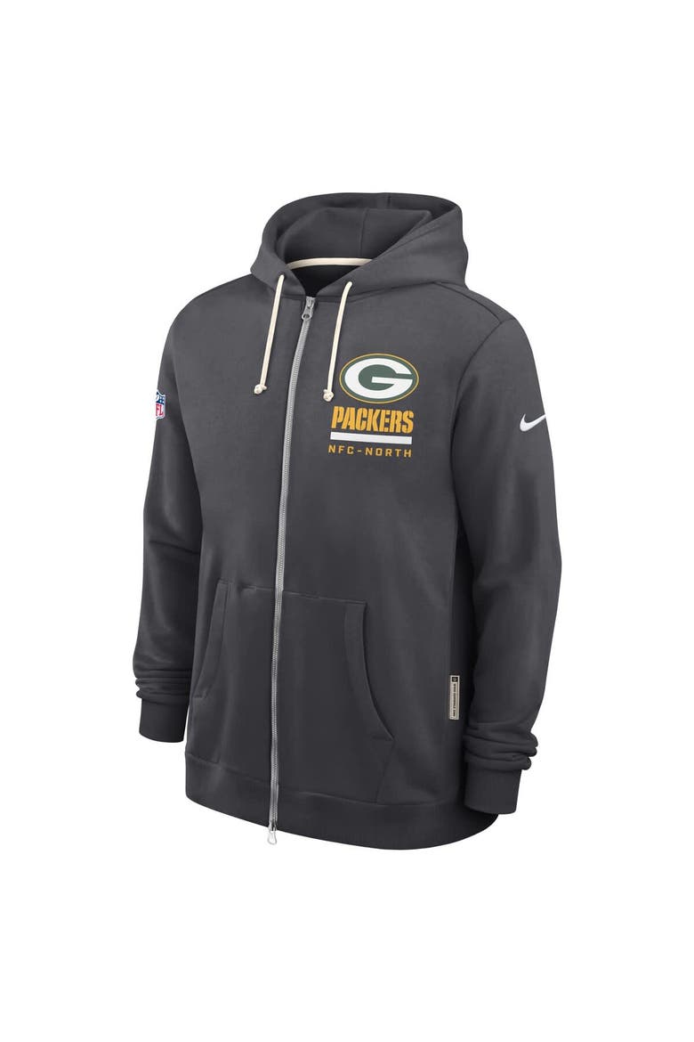 Men's Nike Anthracite Green Bay Packers Sideline Standard Issue Utility Player Dri-FIT Full-Zip Hoodie, Alternate, color, Anthracite