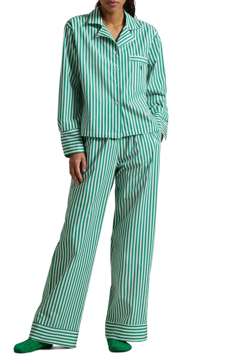 Polo Ralph Lauren Cotton Poplin Pajamas, Main, color, Vine Green
