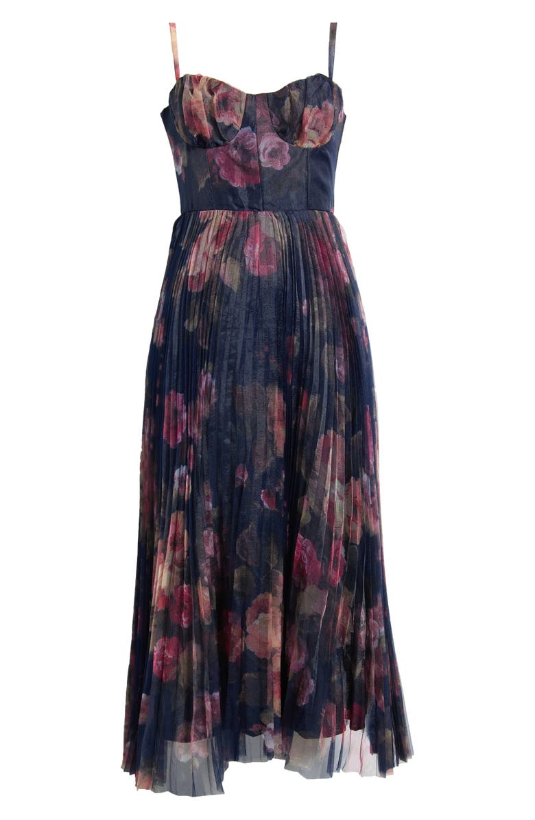 Lulus Pleated Bustier Cocktail Dress, Alternate, color,