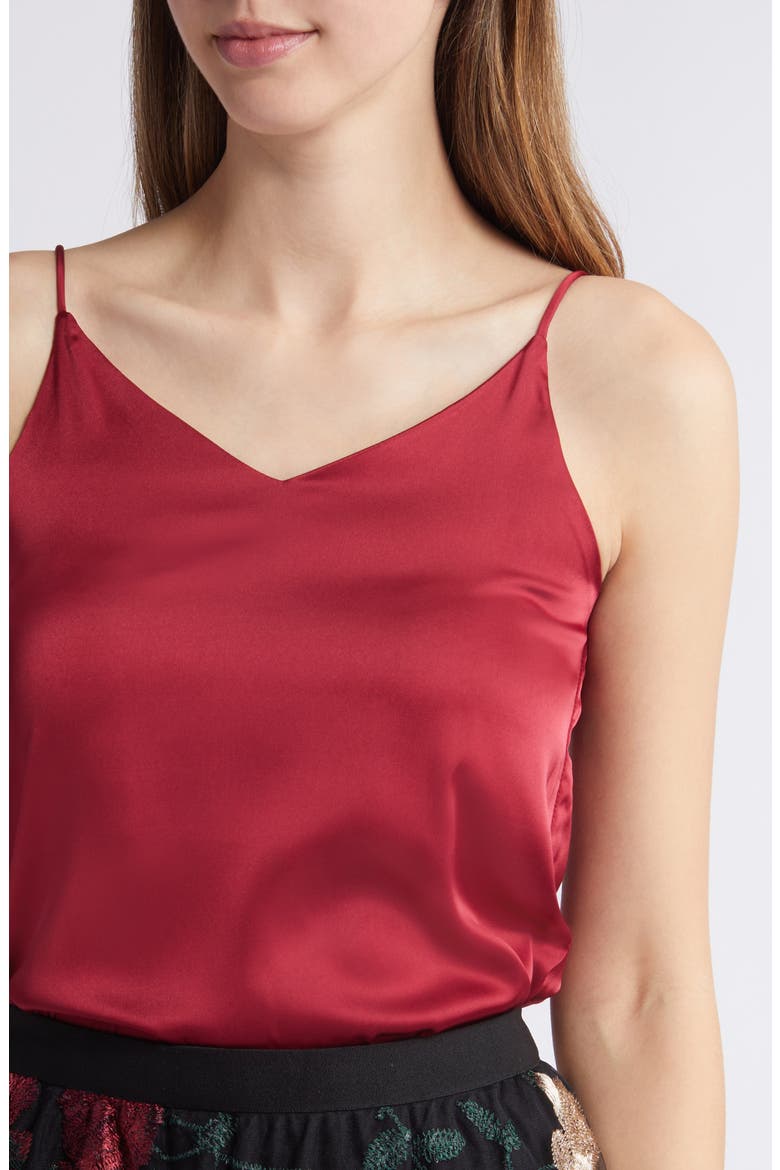 Bijou Satin Camisole, Alternate, color, RED