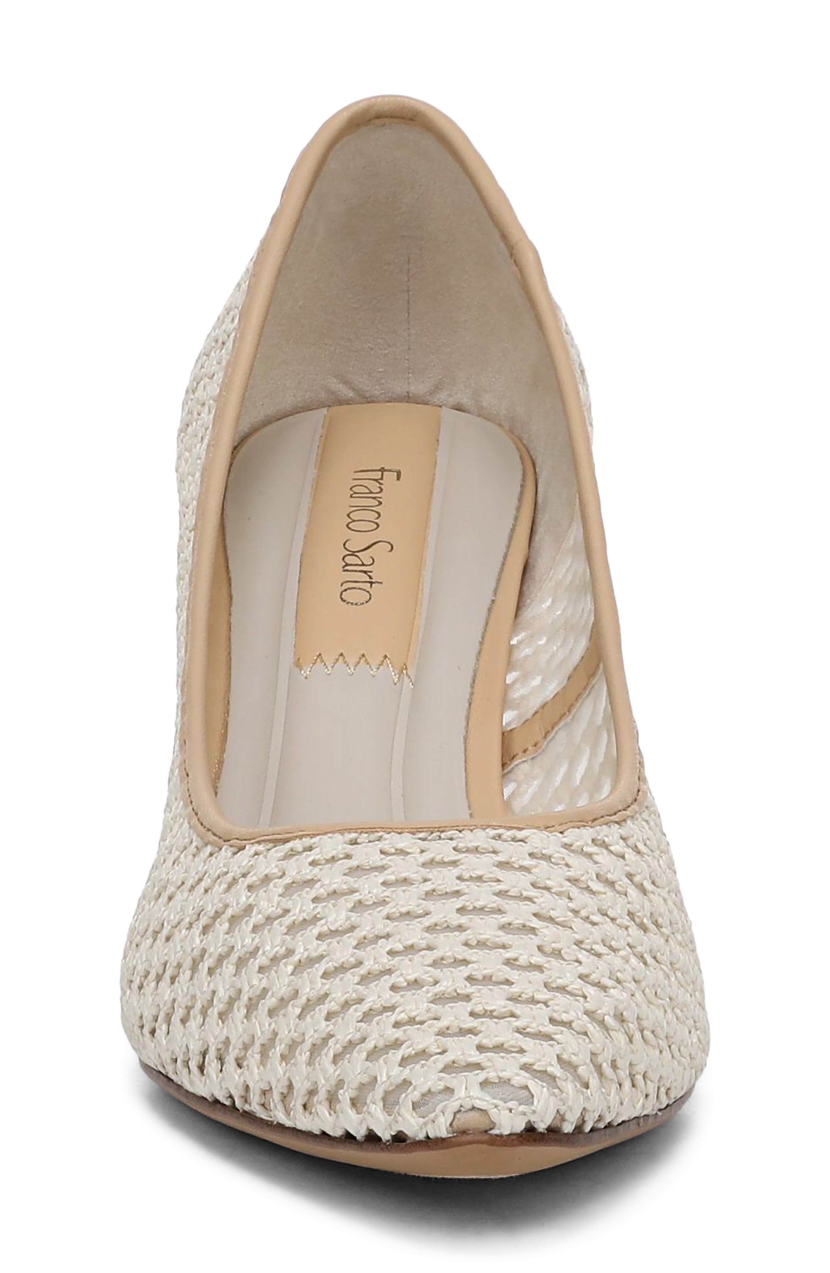 Julissa Pointed Toe Pump, Alternate, color, OFF WHITE WOVEN