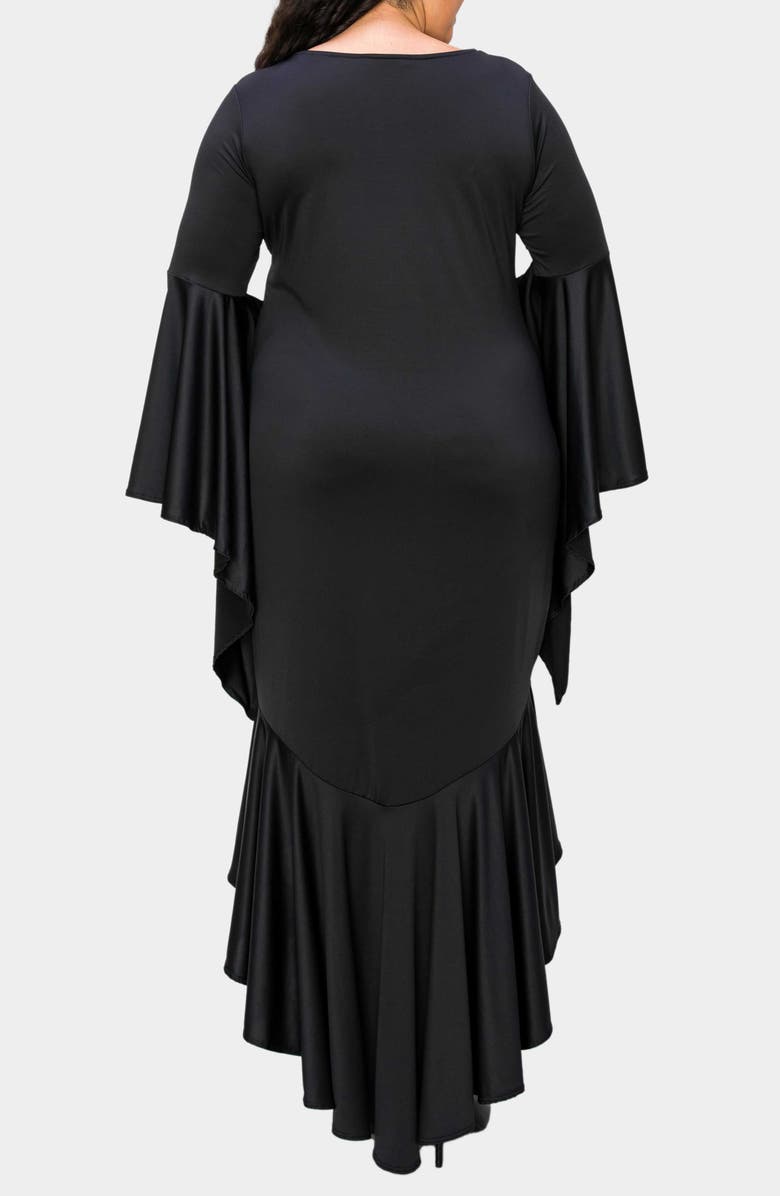 L I V D Arielle Flowy Long Sleeve High-Low Dress, Alternate, color, Black