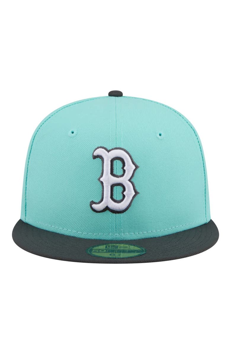 New Era Men's New Era Turquoise/Charcoal Boston Red Sox Two-Tone Color Pack 59FIFTY Fitted Hat, Alternate, color, Turquoise