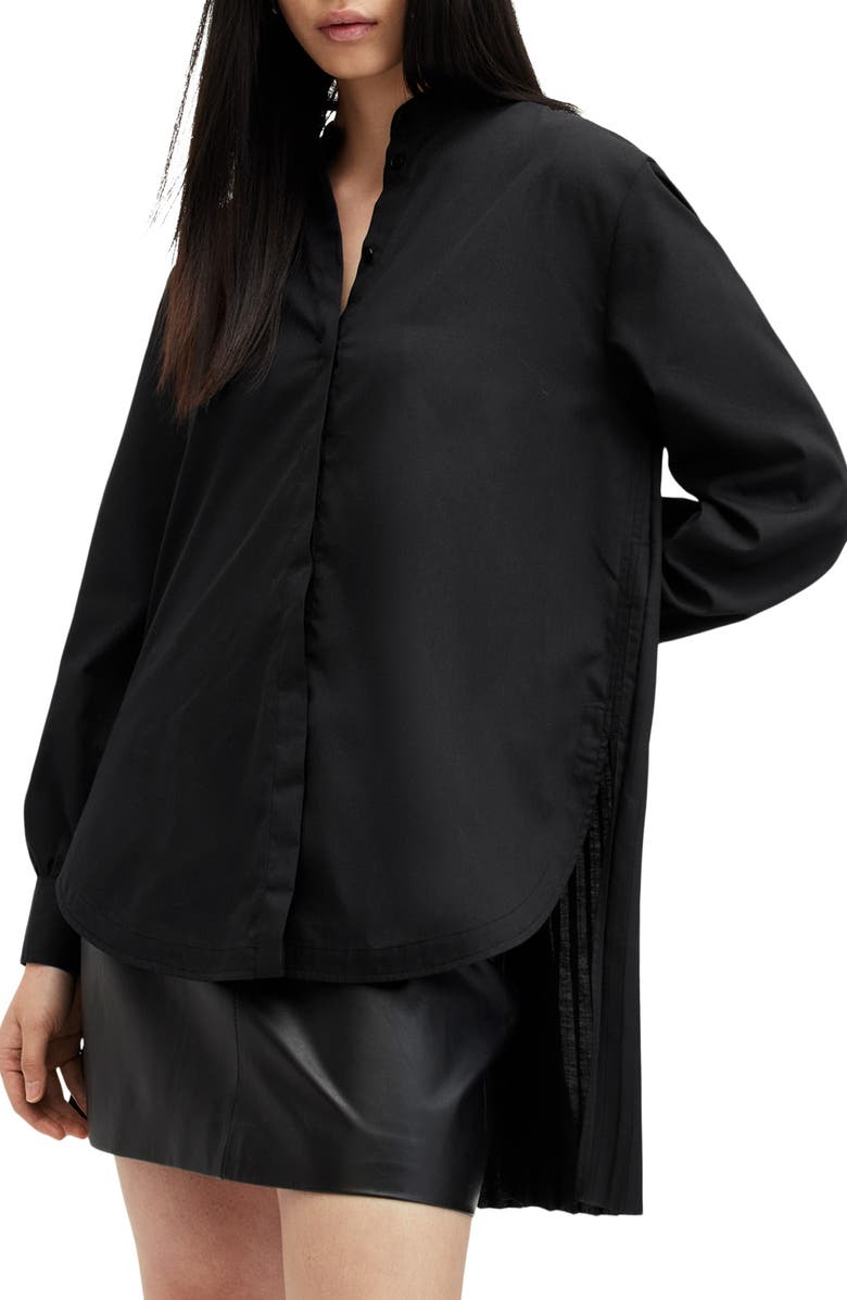AllSaints Percy Oversize Button-Up Shirt, Main, color,